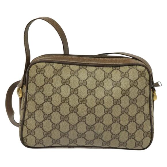 GUCCI GG Supreme Web Sherry Line Bag Pvc Beige Gold 904 02 049 - Picture 3 of 16